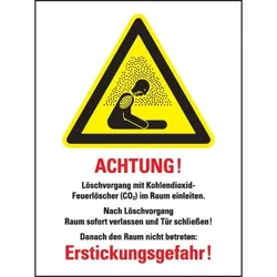 Schild I Warn-Kombischild CO2-Feuerlöscher - Löschen im Raum, ISO, Kunststoff, 300x400mm