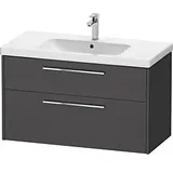 Duravit D-Code Waschtischunterschrank DC4673010490000 ,Griff Chrom, Graphit Matt, Wandhängend, Schubkästen 2, 984x555x460 mm