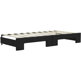 vidaXL Tagesbett Ausziehbar mit Matratzen Schwarz 90x190 cm Stoff