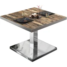 GGM Möbel Bistro Loungetisch 60 x 60 x 41 cm Vintage Old/Edelstahl