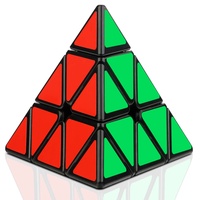 JOPHEK Zauberwürfel Pyramide, 3x3 Pyraminx Speedcube Magic Cube Knobelspiele für Kinder, Puzzle Cube for Beginners & Advanced Players (Schwarzer Aufkleber)
