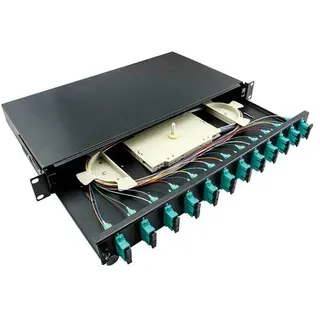 LogiLink 19Komplett bestückte Spleißboxen SC-DX 12 Port, Multi Mode OM3,sw