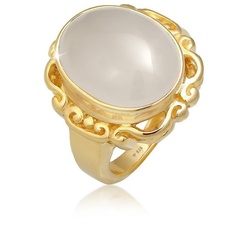 Elli Premium Fingerring Mondstein Vintage Ornament Edelstein 925 Silber goldfarben 54 mm