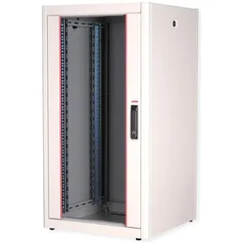 Roline 19-Zoll Netzwerkschrank Basic 22 HE, 600x600 BxT Glastür grau