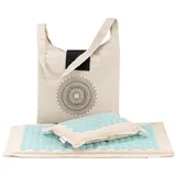 Navaris Massagematte 2in1 Akupressur Massage Set - Matte und Kissen - umweltfreundlich, 1-tlg. beige 33,50 cm x 14,00 cm