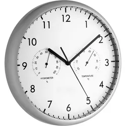 TFA - Uhr - Quarz - geeignet für Wandmontage - 26.5 cm - Silber