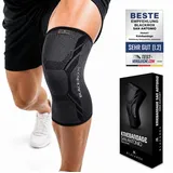 BLACKROX Kniebandage [Vergleichssieger 2026] SAN ANTONIO V4, Gr. S-XL, Damen und Herren schwarz S