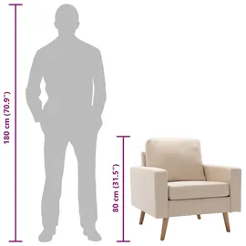 vidaXL Sessel Creme Stoff