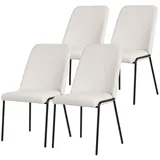 ML-DESIGN Polsterstuhl Esszimmerstühle mit Rückenlehne moderne Design Lounge Küchenstühle (4 St), Esstischstühle 4er Set Beige Küchenstuhl Stahl Polyester bis 120 kg beige
