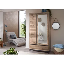 MASSIVMOEBEL24.DE Wildeiche Garderobenschrank 103x40x205 bianco geölt