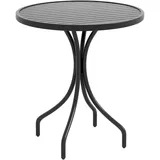 Vallsero Gartentisch,Rund, Schwarz, Metall, Freiform, 66x71.5x66 cm, Gartenmöbel, Gartentische, Beistelltische outdoor