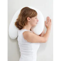 Nackenstützkissen DORMISETTE, weiß, B:43cm L:53cm, 77% Baumwolle, 23% Polyester, Kopfkissen