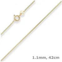 Schmuck Krone Goldkette 1,1mm Schlangenkette aus 333 Gelbgold 42cm, Gold 333 goldfarben