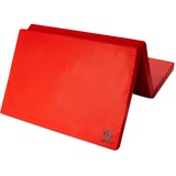 Jeflex - rote klappbare Weichbodenmatte & Turnmatte 210 x 100 x 8 cm MADE IN GERMANY/faltbare Gymnastikmatte/platzsparende Fitnessmatte & faltbare Yogamatte/dicke Sportmatte für Kinderzimmer