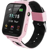 Smart Watch für Kinder mit Musik Player Schrittzähler Mathematik Spiele SOS Anruf Kamera Alarm Recorder Rechner MP3 für Geburtstagsgeschenk Kind... - Rosa