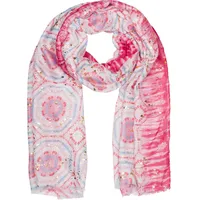 Stylebreaker Schal mit Batik Muster Metallic, Pink-Hellblau | Gr.: onesize