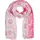 Stylebreaker Schal mit Batik Muster Metallic", Streifen, Leichtes Boho Style Tuch mit kurzen Fransen 01016230, Farbe:Pink-Hellblau | Gr.: onesize