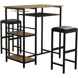 VCM Bartisch Kolari 90 x 93 x 50 cm Eiche Vintage