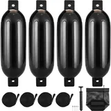 VEVOR Fender-Set 4 Aufblasbare Fenders 13,97 x 50,8 cm Bootsfender, Horizontale oder vertikale Montage, Stegfender Langfender mit 4 Nadeln & Seilen & AufbewahrungstascheHitzebeständig, UV-geschützt