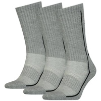 Head Unisex Socken im Pack - Sportsocken, Mesh-Einsatz, einfarbig Grau 35-38 Pack