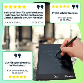 casativo LCD-Schreibtafel (21,5 cm) mit präzisem Eingabestift – Elektronisches Zeichentablett für Notizen & Skizzen, inkl. Batterie