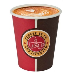 T24 Einwegbecher T24 Premium Coffee TO GO Pappbecher Kaffeebecher 200ml, 1000 Stück, Pappe braun