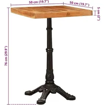 vidaXL Bistrotisch 50 x 76 cm braun
