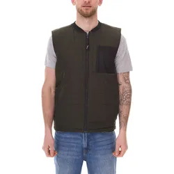 11 PROJECT PURlle Herren Puffer-Weste mit Steppung Lifestyle-Weste 20715253 ME 190509 Dunkelgrün - S