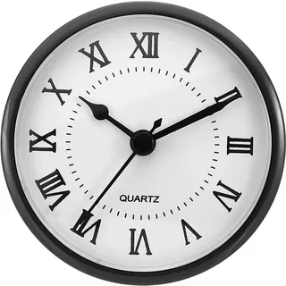 PATIKIL 90mm Quarz Uhrwerk Wanduhr, Stille Römische Ziffern Kaminuhren, Ersatz für Tischuhr, Stehuhr, Standuhr (Schwarz/Weiß, Stil 3)