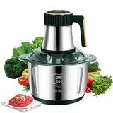 Fleischwolf, Elektrischer Fleischwolf 500W, Elektrischer Fleischwolfs 5L mit Edelstahlschüssel, 5 Geschwindigkeitsstufen, Muser Maschine 6 Abnehmbaren Klingen, für Fleisch,Gemüse,Zwiebeln