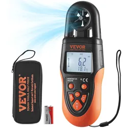 VEVOR Anemometer 78,4MPH Luftgeschwindigkeitsmesser 191x67x43mm Windmesser IP44 Windmessgerät Windstärkemesser MAX/MIN/AVG/CU-Windgeschwindigkeitsdaten Bluetooth Geschwindigkeitsmessgerät