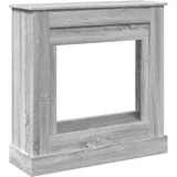 vidaXL Kaminumrandung, Dekorative Kaminkonsole, Kaminsims Dekokamin für Wohnzimmer, Kaminattrappe Kaminverkleidung, Grau Sonoma Holzwerkstoff