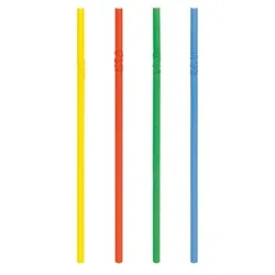 NATURALLY Trinkhalme aus Papier, flexibel, bunt, Ø6mm, 24cm, 100 Stk.