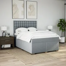 vidaXL Boxspringbett 140 x 200 cm Hellgrau
