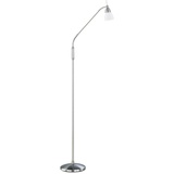 ETC Shop Stehlampe Stehleuchte Standlampe Wohnzimmerleuchte Esszimmerlampe Schlafzimmerleuchte, Stahl Silber, Glas, Touchdimmer,G9, L 74cm