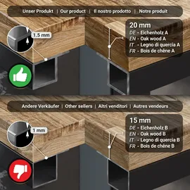 GGM Möbel MPY | Bistro Massiv Tisch | Rechteckig | 120 x 70 x 81 cm | Eiche / Schwarz