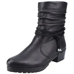 Winterstiefelette RIEKER, Damen, Gr. 39, schwarz, Lederimitat, elegant, Schuhe, mit Zierbänder