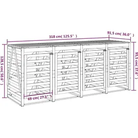 vidaXL Mülltonnenbox 92 x 129 cm schwarz
