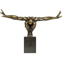 Kare Deko Objekt Athlet, Bronze, modern, große Dekorationsfigur, Marmor Sockel, Fitness Statue Design Mann, Skulptur, (H/B/T) 52x75x23cm