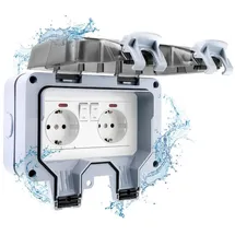 POPPSTAR Steckdose IP66 2-fach Grau