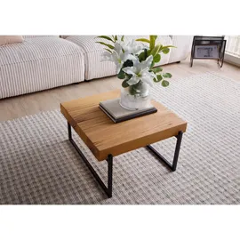 MASSIVMOEBEL24.DE Couchtisch Eiche Schwarz 60 x 60 x 35 cm