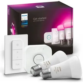 Philips Hue White & Col. Amb. E27 2er inkl. Dimmer Switch 75W Starter Set warmweiß
