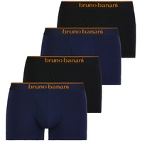 bruno banani Herren Boxershorts, 2er Pack Quick Access, Unterhose, einfarbig, Baumwolle Schwarz/Blau 3XL