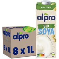 ALPRO Soja Drink Bio Natur, Pflanzlicher Drink, Vegan, Laktosefrei,