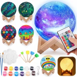 Playtastic DIY-Mondlampen-Bastelset inkl. Malmaterial & 12-Farben-Farbkasten