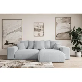 altdecor Ecksofa Cord 4-Sitzer Grau