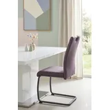 Freischwinger HELA "FLORENZ", lila (wildberry, wildberry, wildberry), B:43cm H:97,5cm T:61cm, Metall, Polyester, Stoff, Stühle, Freischwinger, Rundrohrgestell Matching Colour, gepolstert, mit Griff