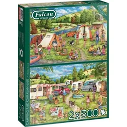 JUMBO 11346 FALCON Puzzle 2 x 500 TeileCamping and Caravanning