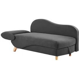 vente-unique Recamiere Polyester mit Schlaffunktion 1-Sitzer Grau