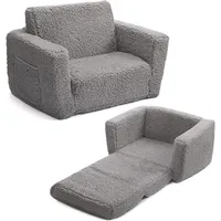 BEJOY Kindersofa Aufklappen 2 in 1 Schlafsofa, Kindersessel, Sherpa Kinder Couch